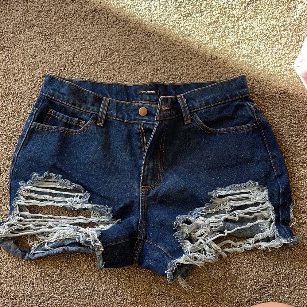 Fashion Nova Jean shorts distressed